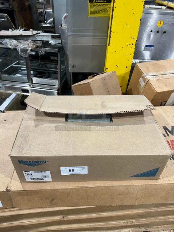 Brand new Vollrath Reco Series Model 400N lettuce slicer in box, featuring cast aluminum, stainless steel, 3/16" blades.