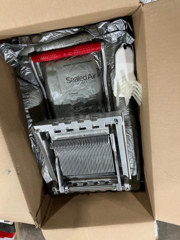 Brand new Vollrath Reco 400N vegetable shredder/slicer in box, cast aluminum and stainless steel, 3/16" cut blades, ergonomic handle.