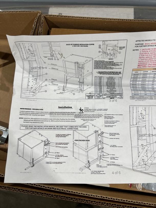Brand new Alto-Shaam AO35372 Combi Installation Kit with detailed instruction diagrams.