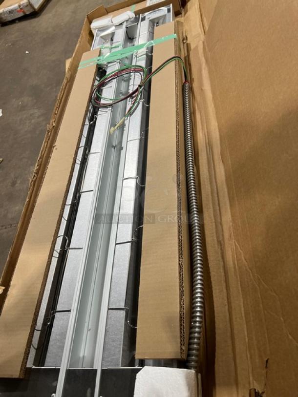 Brand new Hatco Glo-Ray GRA-60D dual infrared warmer in box, 60" aluminum, 208V, 1 Phase, SN: 9305532201.