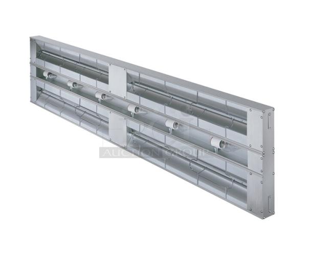 Hatco Glo-Ray GRAHL54D infrared warmer, 54" aluminum, dual high wattage, 3" spacer, toggle controls, brand new.