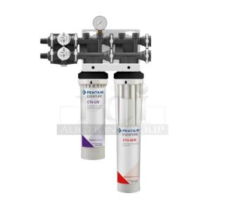 Brand new Pentair Everpure QT1+CR water filtration system, dual filters for chloramine reduction, model CTO-010 and CTO-QCR.