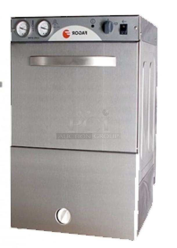 Fagor FI-72W stainless steel industrial dishwasher, free-standing, Energy Star certified, new condition, electric-powered.