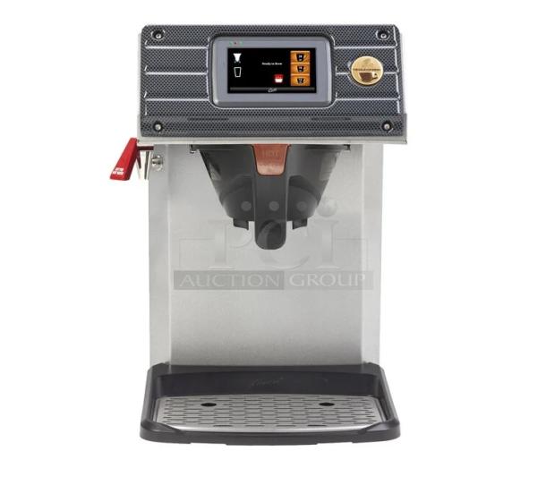 BRAND NEW Curtis Gold Cup Series CGC1 stainless steel single cup coffee brewer with hot water dispenser, touchscreen display.