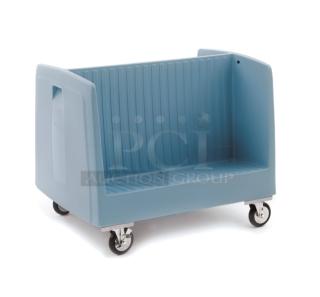 Metro DSD11 blue polymer dish cart, new, double-sided side-load, on casters. Ideal for commercial use.