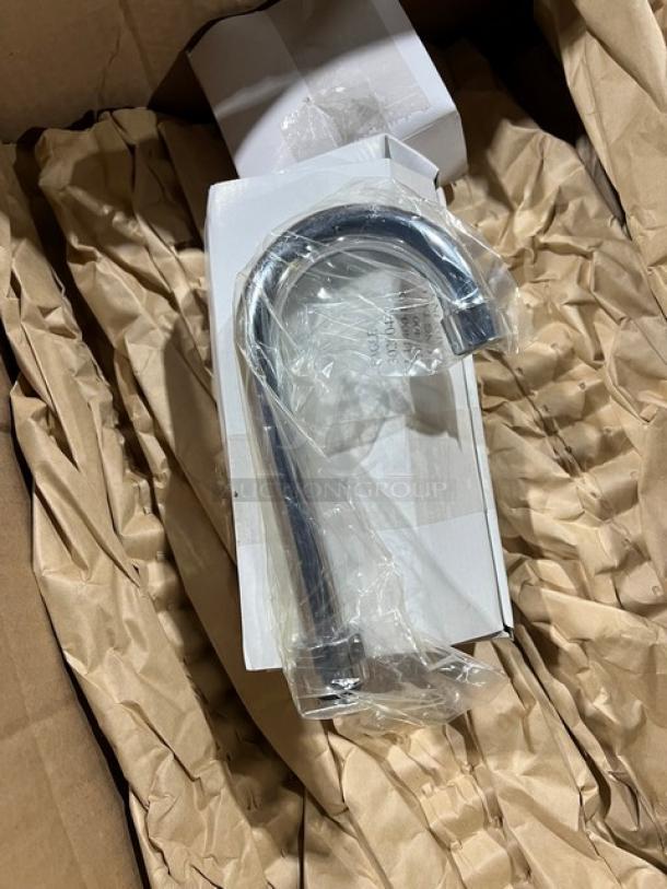 Brand new gooseneck nozzle for Eagle Group sink model SR10-14-9.5-1, wrapped in plastic.