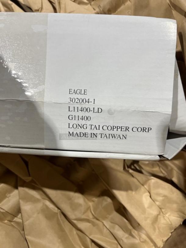 Brand new Eagle Group stainless steel single compartment drop-in sink, model SR10149.51, with faucet and basket drain.