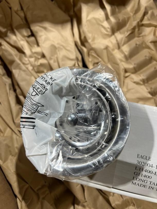 Eagle Group stainless steel single compartment drop-in sink with basket drain, model SR10-14-9.5-1, packaged new.