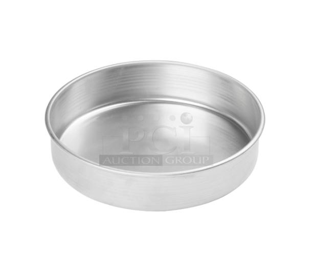 Brand new Winco Commercial Aluminum 9" round, 2" deep cake pan, model ACP-092, ideal for baking layers.