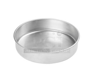 Brand new Winco Commercial Aluminum 9" round, 2" deep cake pan, model ACP-092, ideal for baking layers.