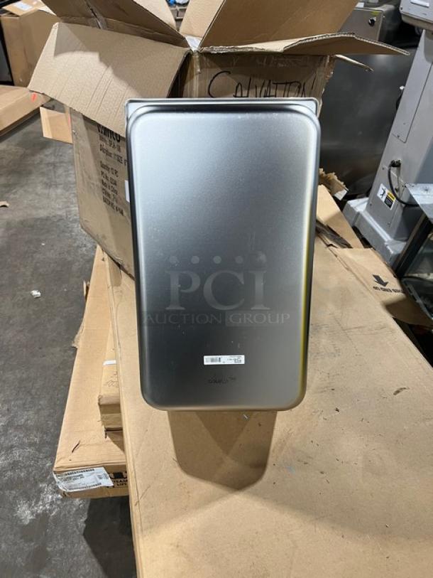 Brand new Winco SPJH-106 stainless steel full-size steamtable pan, 6" deep, anti-jam design, pristine condition.