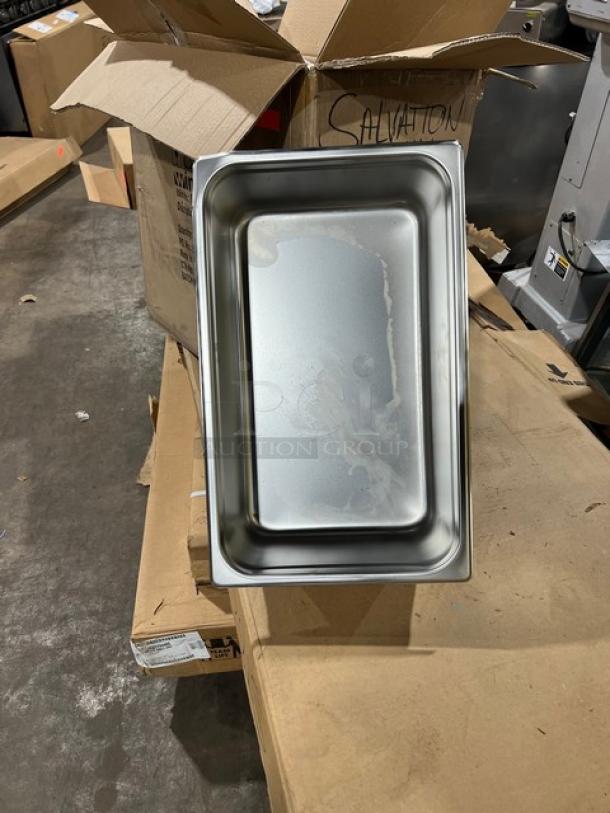 BRAND NEW Winco SPJH-106 stainless steel 6" deep anti-jam hotel pan. Full-size, flawless condition in original packaging.