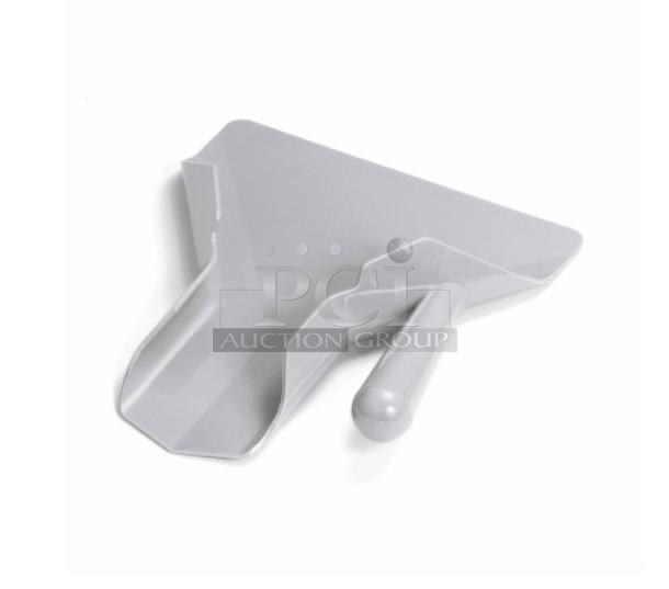 Brand new TableCraft PR8 right-handed French fry scoop, soft grey, commercial-grade, ergonomic handle.