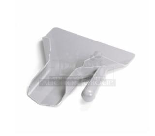 Brand new TableCraft PR8 right-handed French fry scoop, soft grey, commercial-grade, ergonomic handle.
