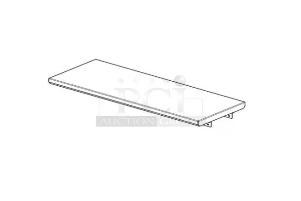 Brand new John Boos stainless steel 60"x18" pass-thru shelf, model PTS16K-1860, with Stallion Safety Edges.