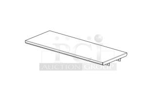 Brand new John Boos stainless steel 60"x18" pass-thru shelf, model PTS16K-1860, with Stallion Safety Edges.