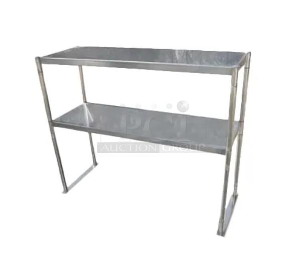 Brand new Serv-Ware 60"x12" stainless steel double overhead shelf, model OS5ECWP, for commercial use.