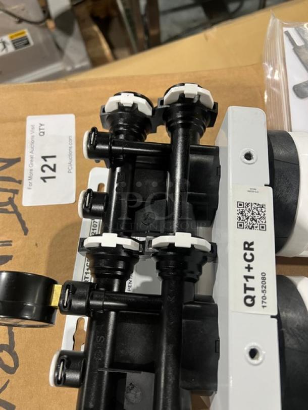 Brand new Pentair Everpure QT1+CR commercial water filtration system, featuring chloramine reduction. Model labeling visible.