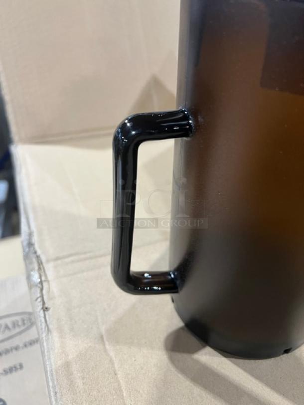 BRAND NEW G.E.T. Enterprises amber textured 64 oz. beverage pitcher, model P-3064-1-A, with lid. Durable handle.