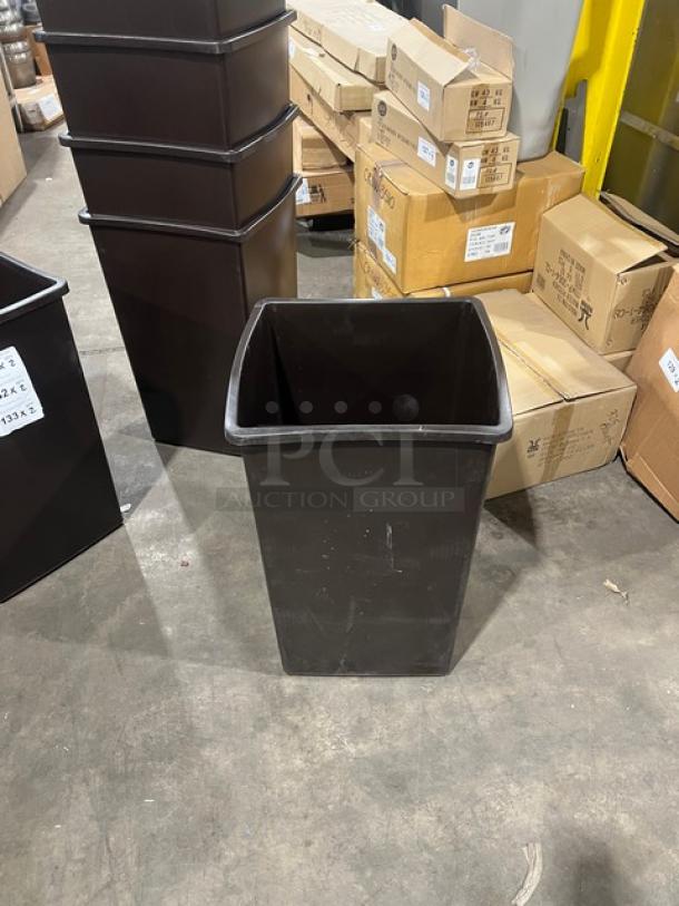 Brand new Continental Swingline Series 25 Gal. brown square trash can, model 25BN. Condition: Excellent.
