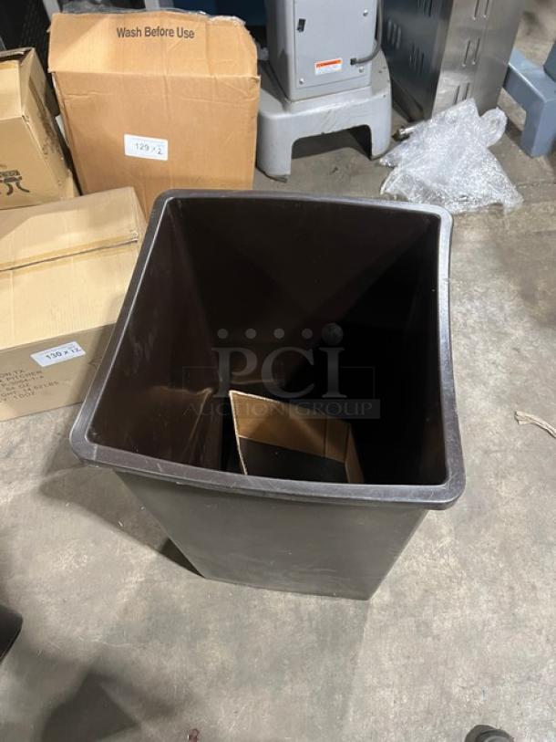 Brand new Continental Swingline Series 25 Gal. brown square trash can, Model 25BN, commercial grade.