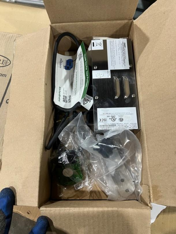 Brand new FAST Z080120HFC stainless steel electric zap timer, 120V. Includes power cord and accessories in original packaging.