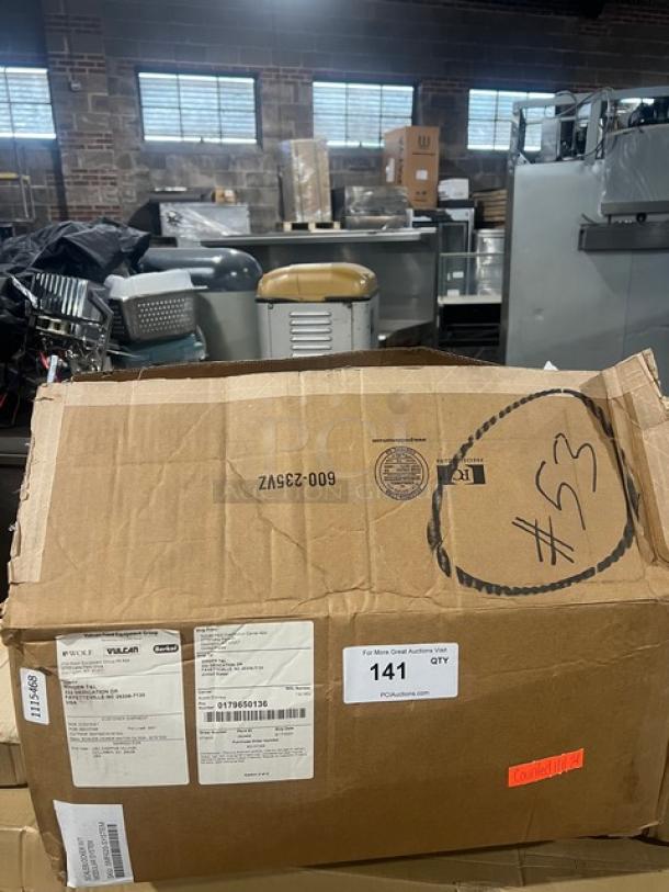 Brand new Vulcan SMF620SYSTEM ScaleBlocker water filtration system in original packaging. Box shows shipping labels and markings.