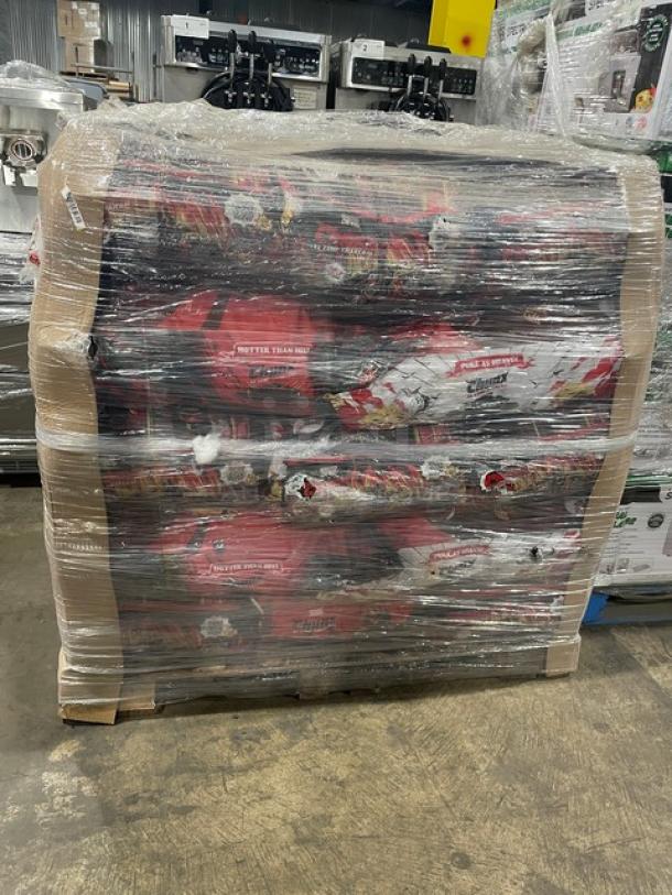 BRAND NEW pallet of Jealous Devil 35 lb. hardwood lump-style charcoal, wrapped, 25 bags, commercial grade.