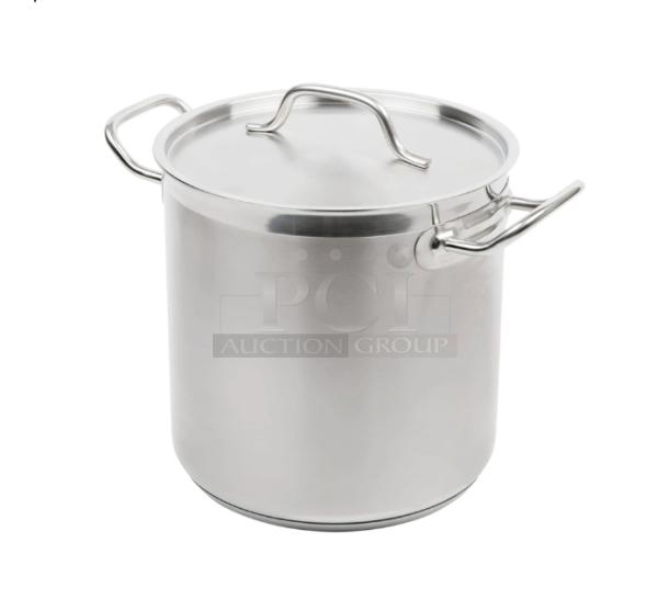 Brand new Vollrath Optio Series 11 Qt. stainless steel stock pot with lid, model 3503, 9.5" round, commercial grade.