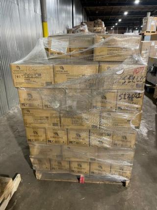 Full pallet of Sterling MM-GP3FK651M 6.5” compostable forks, brand new, 1,000 per case, securely wrapped.