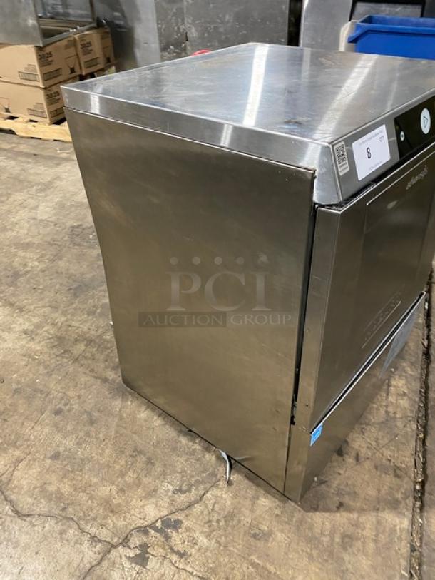 Hobart Advansys Series LXNR stainless steel undercounter dishwasher, high-temp, Energy Star, with peg rack. Model: LXNR.