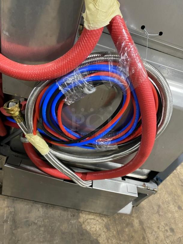 Hobart Advansys LXNR undercounter dishwasher with hoses. Stainless steel. Energy Star certified. Model SN: 231262127.