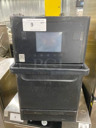 MerryChef Eikon E2S black high-speed rapid cook oven, 2022 model, commercial-grade, electric-powered, countertop design.