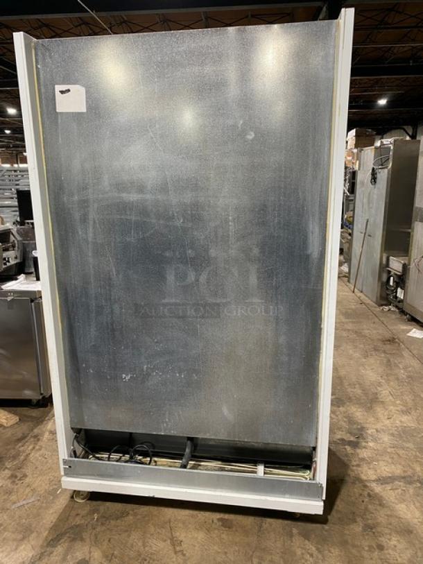 Beverage Air MB13US commercial white refrigerated open display case, 5-tier, model MB13US, SN: 82300210, 115V 1Phase.