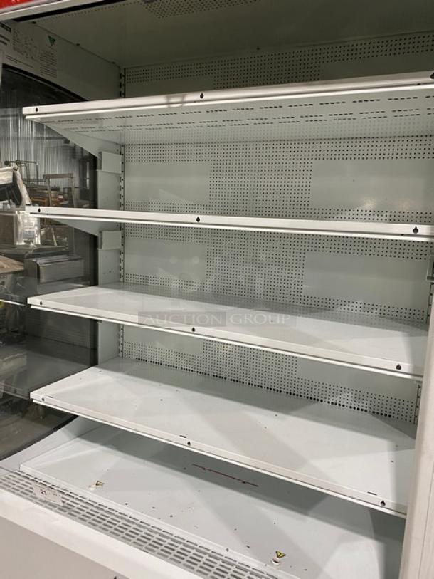 Beverage Air MB13US commercial refrigerated display, 5-tier, open Grab-N-Go, white, excellent condition, model: MB13US.