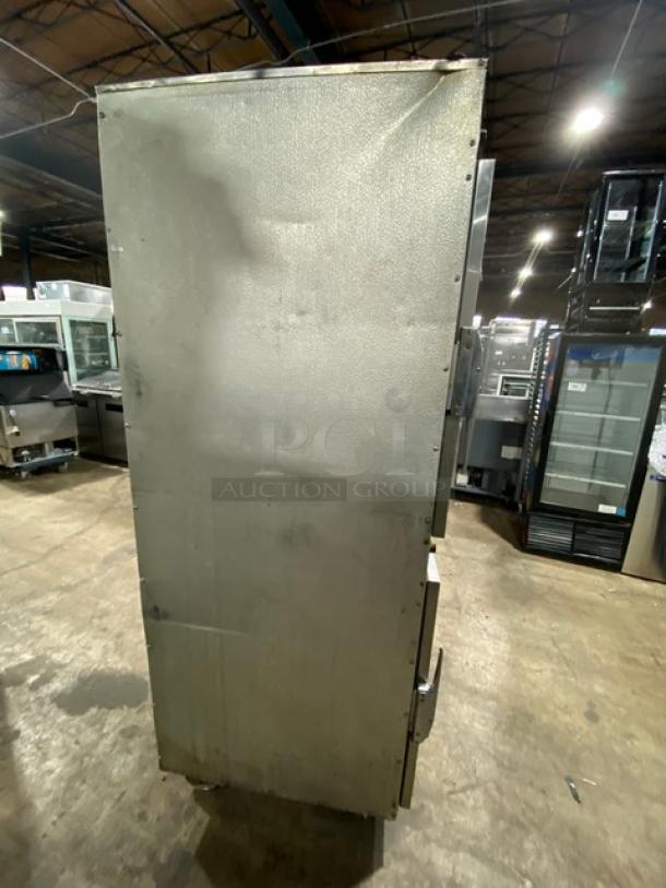 Alto-Shaam 1000-41P stainless steel cook and hold oven, full-height, electric, on casters; used condition.