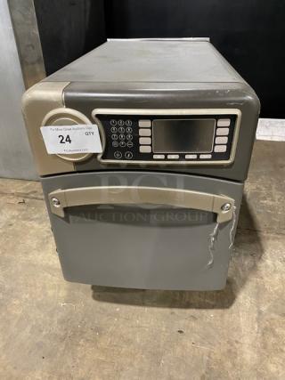 TurboChef NGO commercial rapid cook oven, digital controls, 208/240V, 1 phase, on legs, scratch on front panel.
