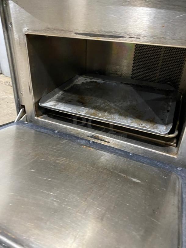 TurboChef Model NGO commercial rapid cook countertop oven, stainless steel interior, digital controls, 208/240V, on legs.