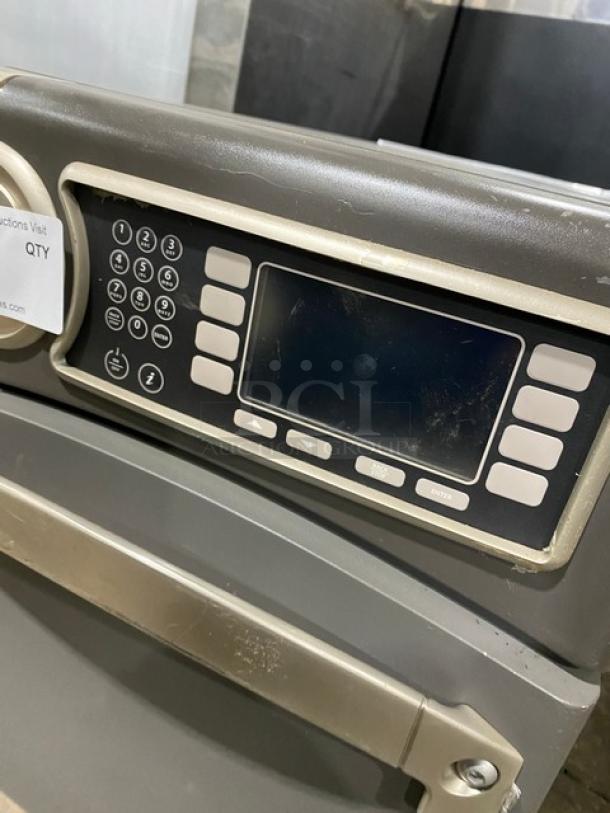 TurboChef Model NGO rapid cook oven with digital push button controls, on legs. Slight wear visible, 208/240V, 1 Phase.