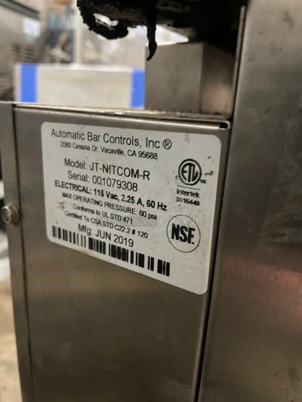 JoeTap 2019 Stainless Steel Nitro Cold Brew Dispenser, Model JT-NITCOM-R, Dual Tap, 115V, Serial 001079308, Excellent Condition.