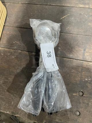 NEW! Vollrath Jacobs Pride Series Commercial Stainless Steel Solid 4 Oz. Round Portion Control Spoon/Spoodle! With Black Grip Handle! Model: 6433420! - Item #1227379