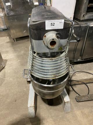 General Commercial Electric Powered Floor-Model 30 Qt. Planetary Mixer! With Stainless Steel Bowl Guard & Mixing Bowl! With Spiral Dough Hook Attachment! Model: GEM130 SN: 1410300162! 110V 1 Phase! - Item #1227445