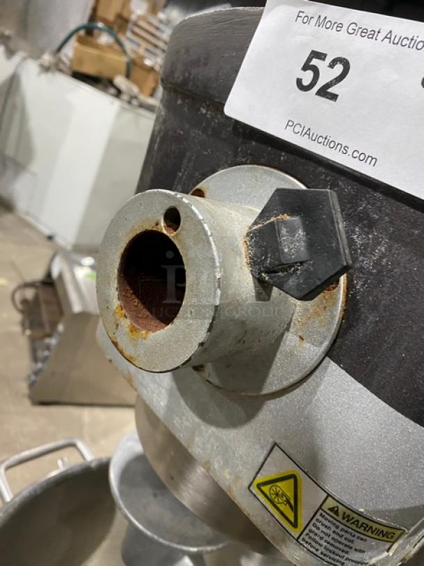 General GEM130 electric floor-model mixer with stainless steel bowl, bowl guard, spiral dough hook. Model: GEM130.