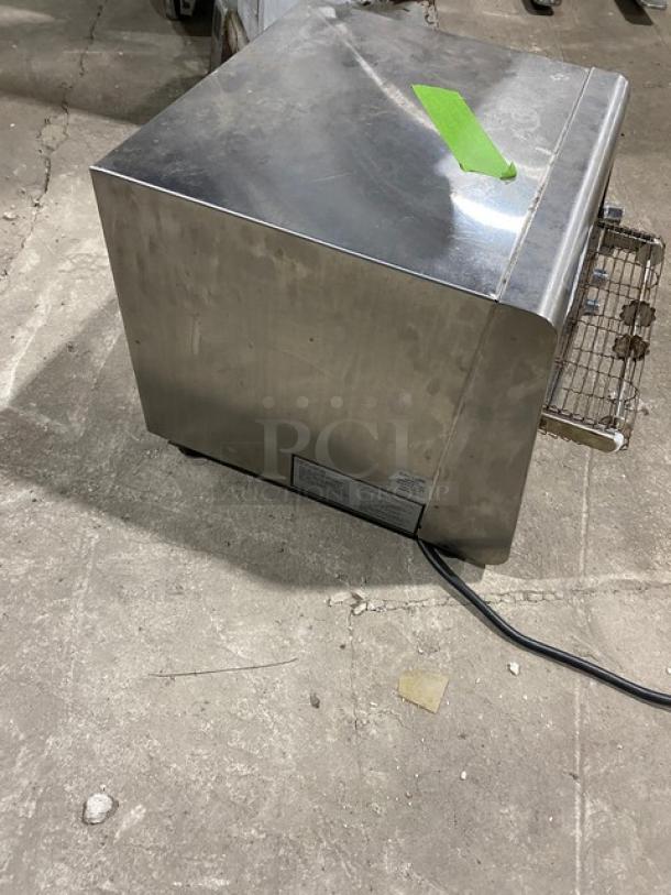 Star QCS Series stainless steel countertop conveyor toaster, Model QCS-3-95HC, 208V, used condition, with visible power cord.