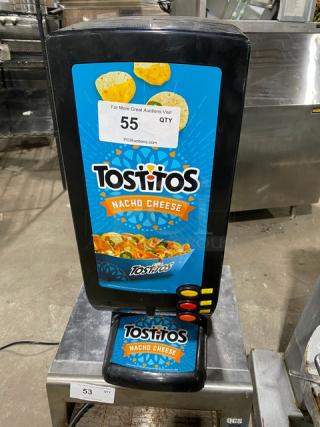Gold Medal 5300P El Nacho Grande cheese dispenser, black, electric, push button control, Tostitos branding.