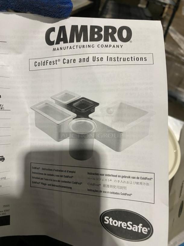 Cambro ColdFest Series commercial white 1.7 Qt. round cold food pan, model 13199, new condition, 6.75" deep.