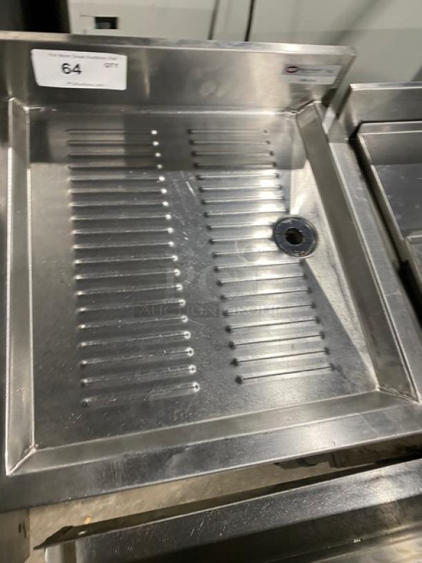 NBR Equipment stainless steel cocktail station with cup washing sink, sliding ice bin, double speed rail. Model IB-2418/UW-1-1012-1521-TDV.