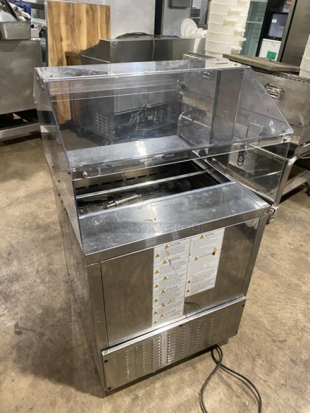 Turbo Air MST-28-N-711S stainless steel single door prep table with sneeze guard, poly coated rack, 115V 1 Phase.