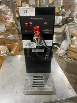 Cecilware HWD2 countertop hot water dispenser, black, electric, stainless steel drip tray, model HWD2, serial L267172, 120V 1-phase.