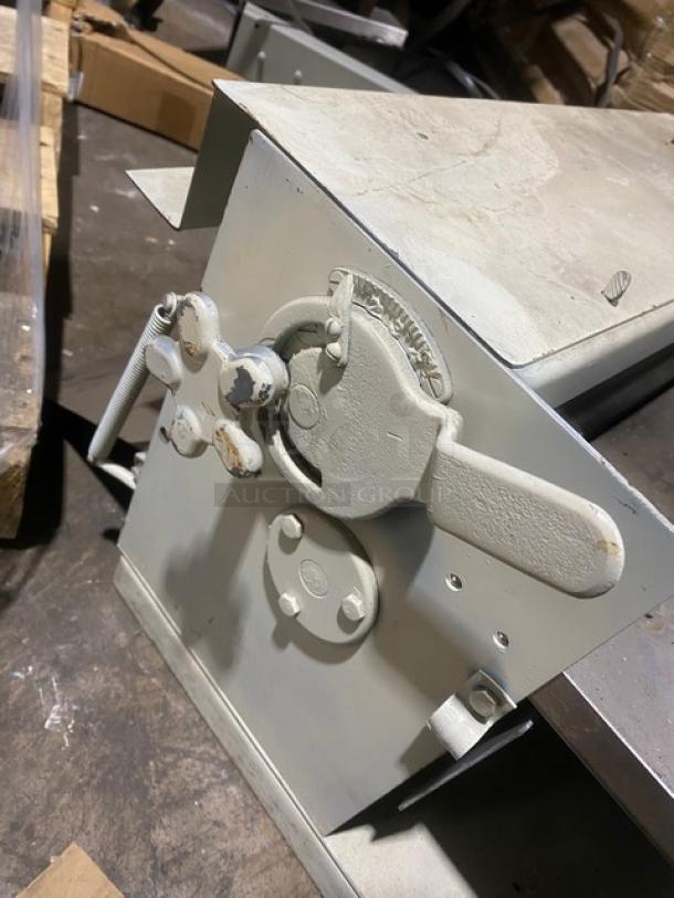 Acme 7 Series stainless steel electric pizza dough roller, Model 7, SN: 7-2375, countertop design, 115V 1 Phase.